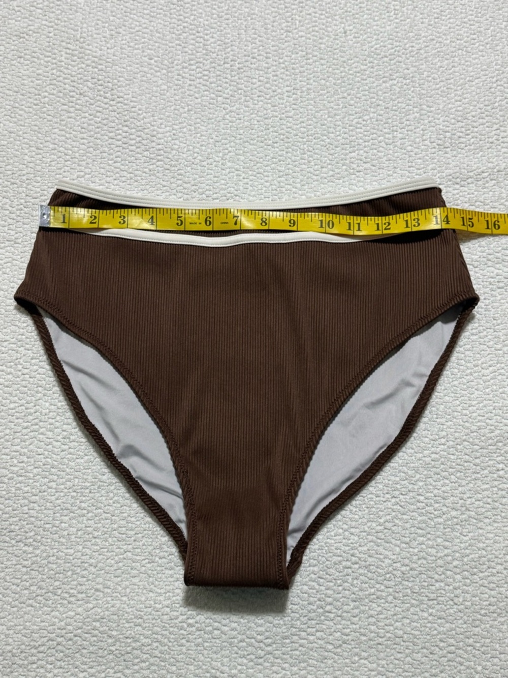BMJL Ribbed Two-Piece High-Waisted Bikini Set in brown Size L - Picture 8 of 11